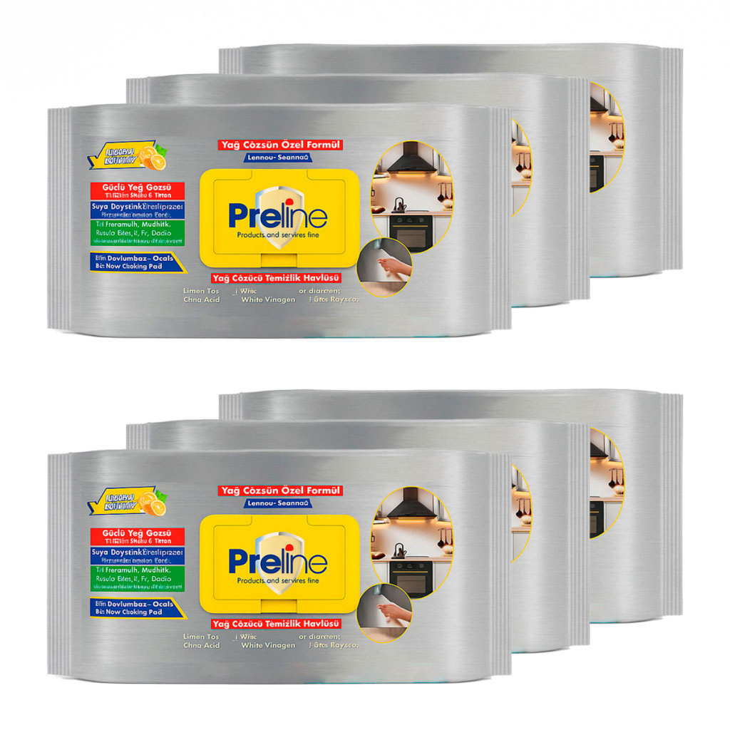 Preline Ontvettingsdoekjes – 6 Pack (600 Stuks) | Voor Keuken, Oven & Afzuigkap