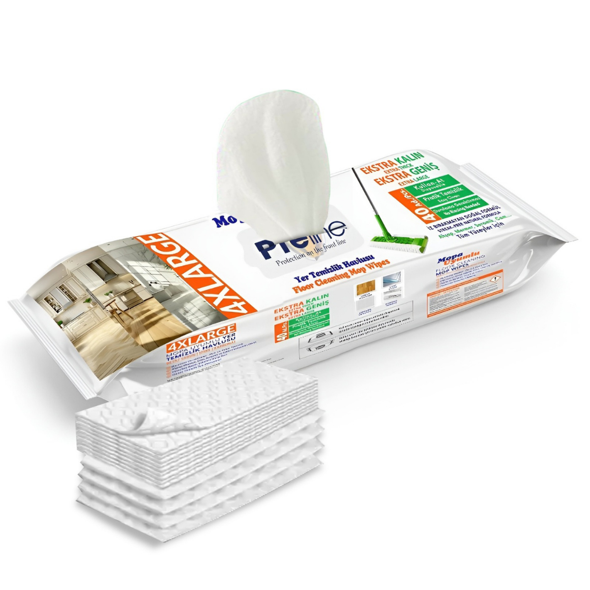 Preline Vloerdoekjes – Vochtige Reinigingsdoekjes met Witte Zeepgeur -1 Pack (40 Stuks)