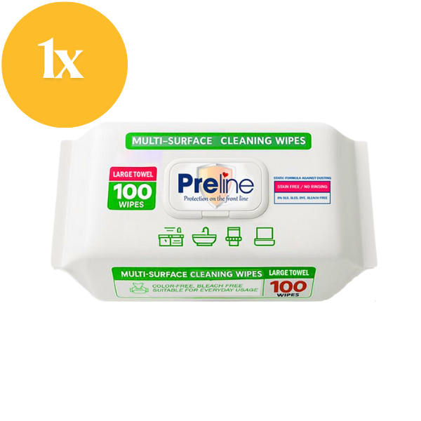 Preline Allesreiniger Doekjes - 1 Pack (100 stuks) | Voor Alle Oppervlakken