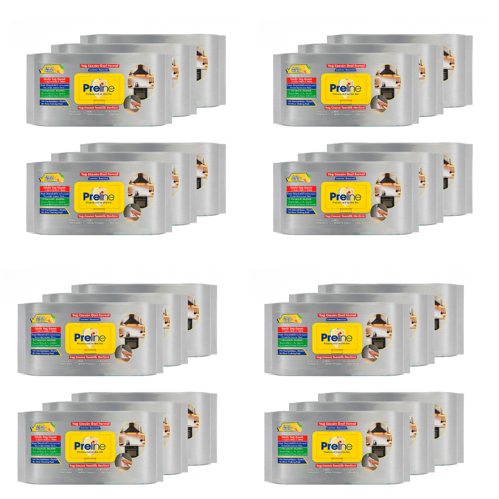Preline Ontvettingsdoekjes – 24 Pack (2400 Stuks) | Voor Keuken, Oven & Afzuigkap