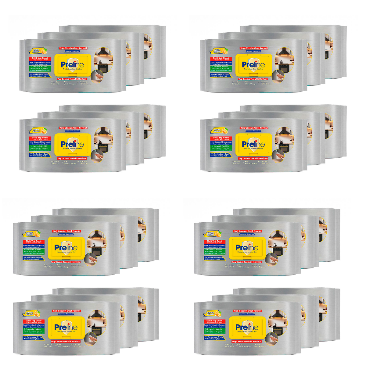 Preline Ontvettingsdoekjes – 24 Pack (2400 Stuks) | Voor Keuken, Oven & Afzuigkap