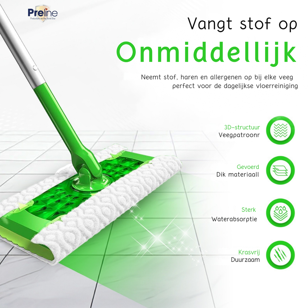 Preline Vloerdoekjes – Vochtige Reinigingsdoekjes met Witte Zeepgeur -1 Pack (40 Stuks)