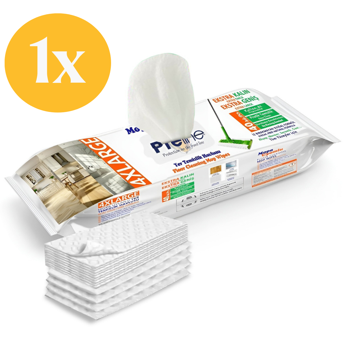 Preline Vloerdoekjes – Vochtige Reinigingsdoekjes met Witte Zeepgeur -1 Pack (40 Stuks)