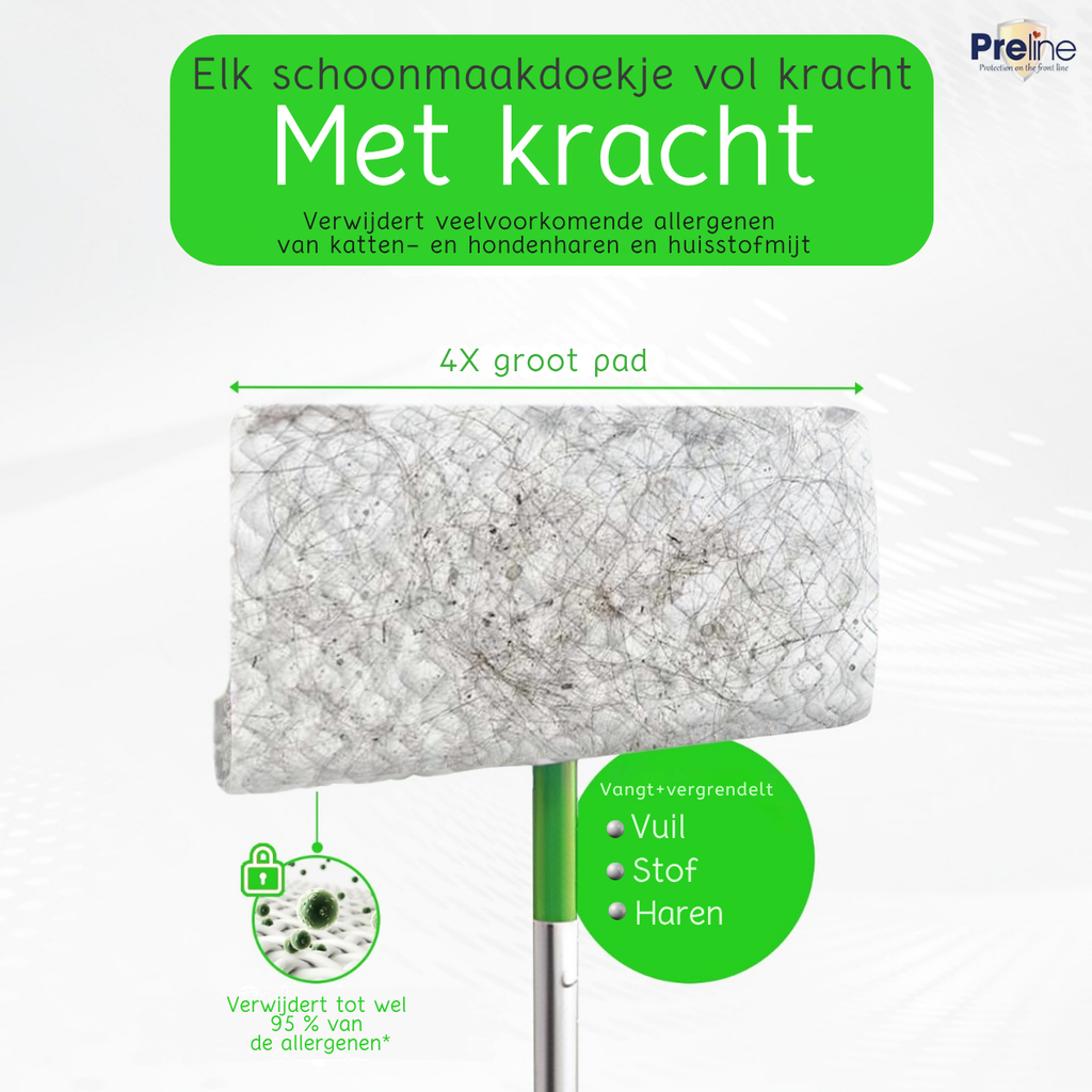 Preline Vloerdoekjes – Vochtige Reinigingsdoekjes met Witte Zeepgeur -24 Pack (480 Stuks)