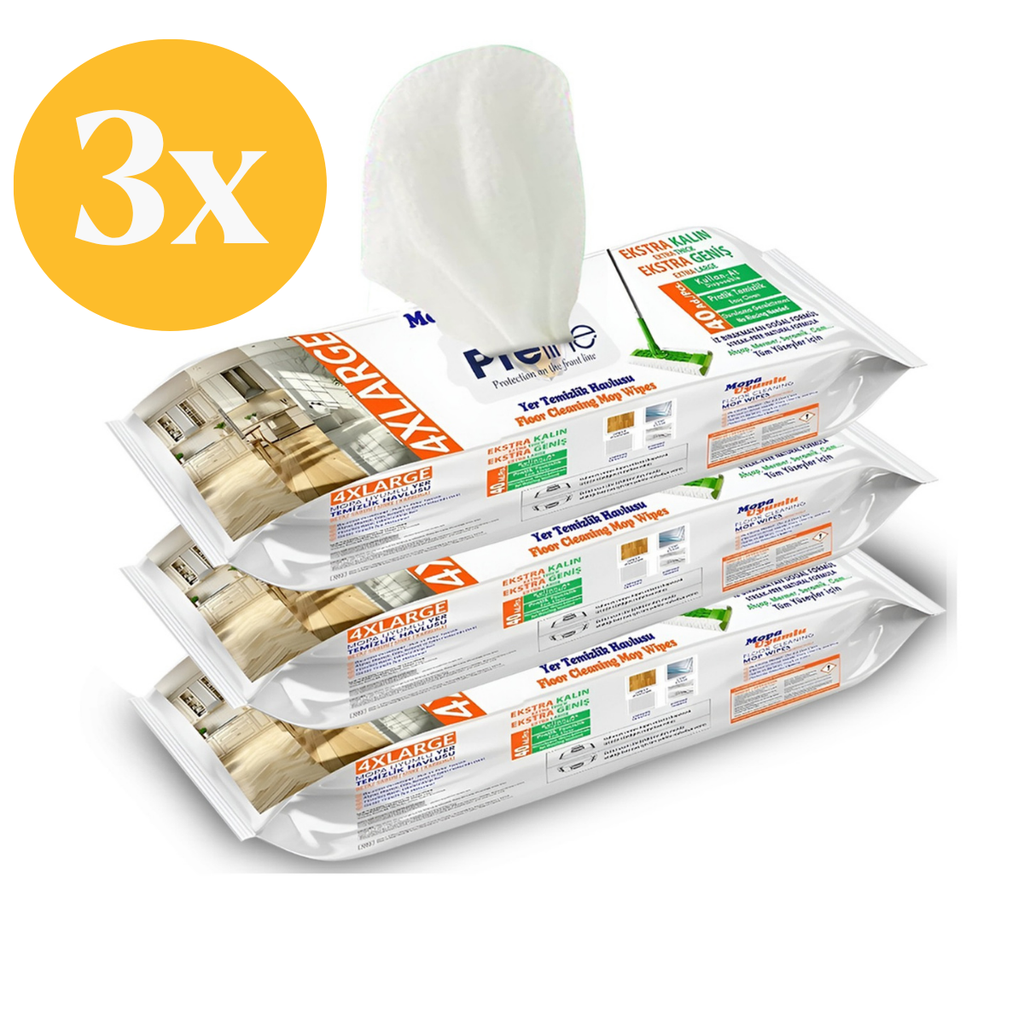 Preline Vloerdoekjes – Vochtige Reinigingsdoekjes met Witte Zeepgeur -3 Pack (120 Stuks)