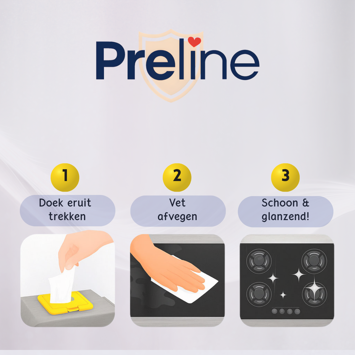 Preline Ontvettingsdoekjes – 6 Pack (600 Stuks) | Voor Keuken, Oven & Afzuigkap