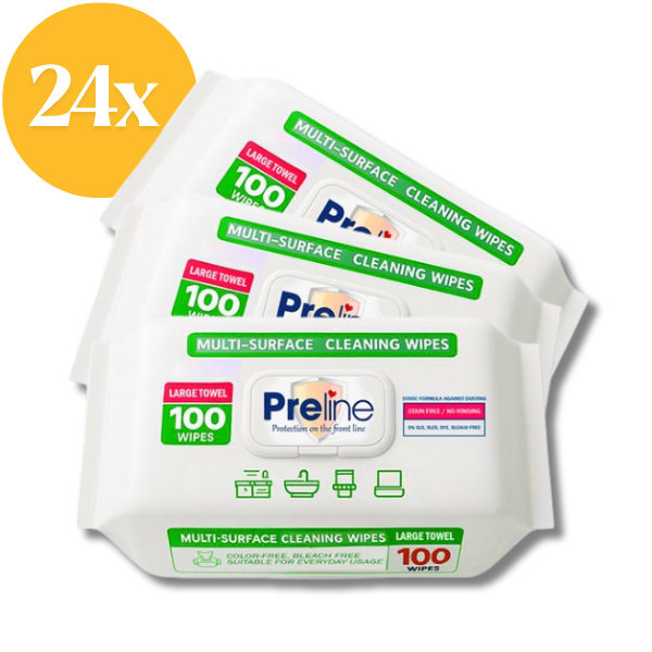 Preline Allesreiniger Doekjes - 24 Pack (2400 stuks) | Voor Alle Oppervlakken