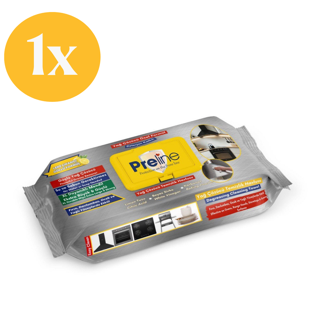 Preline Ontvettingsdoekjes – 1 Pack(100 Stuks) | Voor Keuken, Oven & Afzuigkap